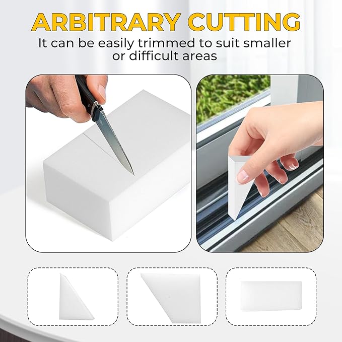 (100 Pack 3.1"x1.9"x1.1") Melamine Sponges Magic Cleaning Sponges in Bulk Eraser Sponges for Kitchen Bathroom Cleaning Supplies for Stains and Dirt