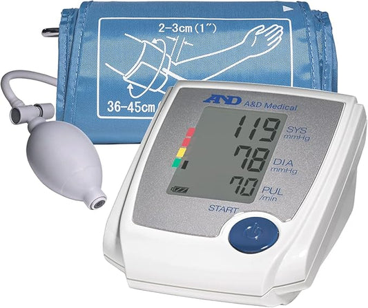 A&D Medical Blood Pressure Monitor for Home Use - UA-705VL, Large Cuff (14.2-17.7"/36cm-45cm), Easy to Use, 30 Reading Memory, Snapshot Averaging, Systolic & Diastolic Reading, Portable, 1 AA Battery