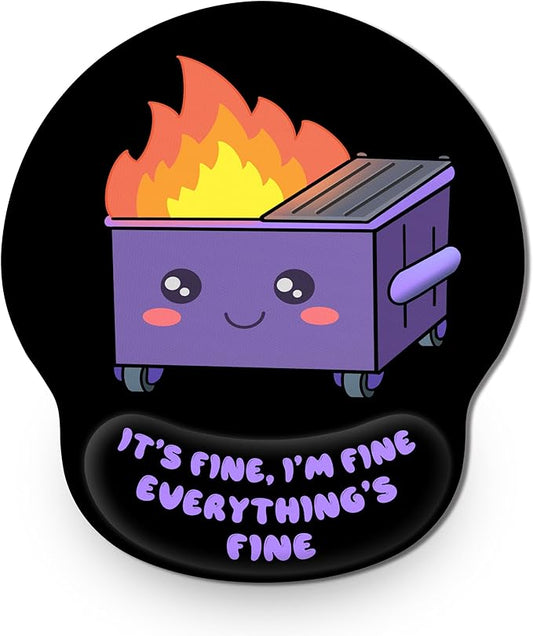 Purple Dumpster Mouse Pad with Wrist Rest, Cute Ergonomic Gaming Gel Mouse Pad with Wrist Support, Comfortable Computer Mousepad for Desk Home Office Laptop, Pain Relief, Non-Slip PU Base