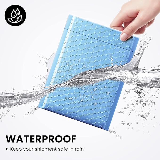 Fuxury Bubble Mailer 6x10" 600 Pack Light Blue,Self-Seal Adhesive Packaging Bags, Waterproof Poly Bubble Mailers Bulk, Mailing Evenploves Packaging For Jewelry, Cards, Makeup, CD, Small Business #0