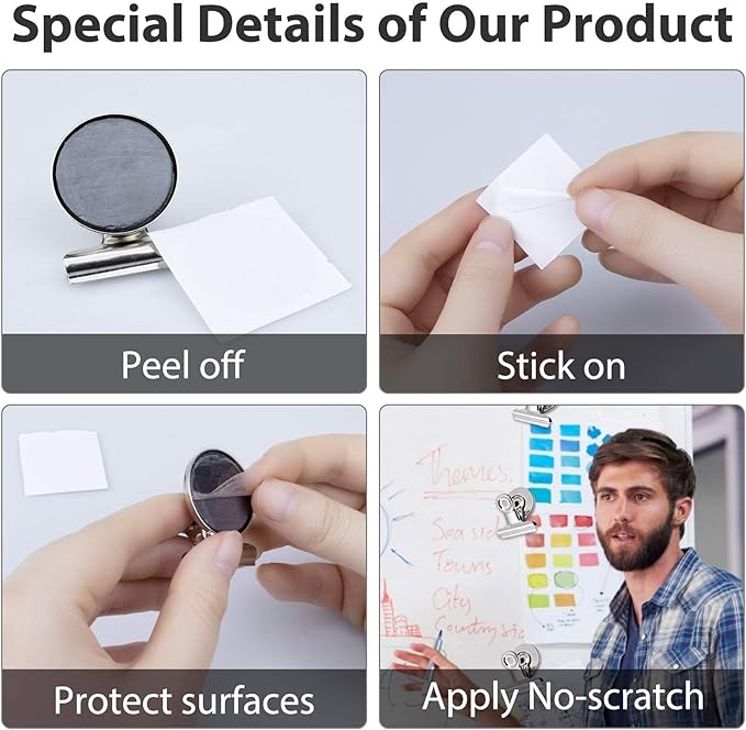 VNDUEEY 90 Pack Fridge Magnets Refrigerator Magnets, Magnet Clips for Whiteboard, Magnetic Paper Clip Dispenser Holder for Desk, Kitchen, School, Office