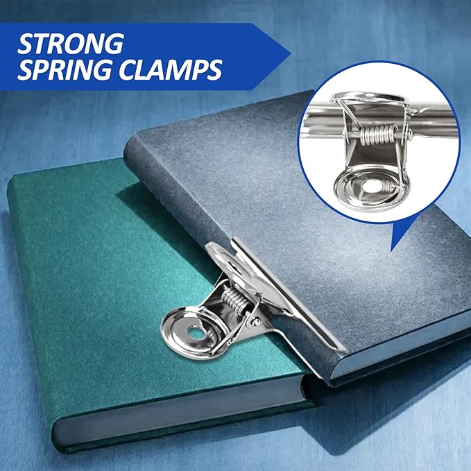 20 Pack Large Metal Hinge Clips 2 Inches Bull Hinge Paper Clips for Crafts, Photo, Drawing, Food Bags at Home, Office, School, Shop - Silver, 51mm