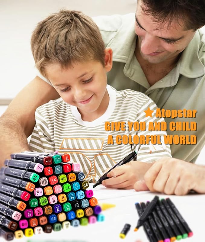 120 Colors Alcohol Markers Artist Drawing Art Markers for Kids Dual Tip Markers for Adult Coloring Painting Supplies Perfect for Gift(120 Black Shell)