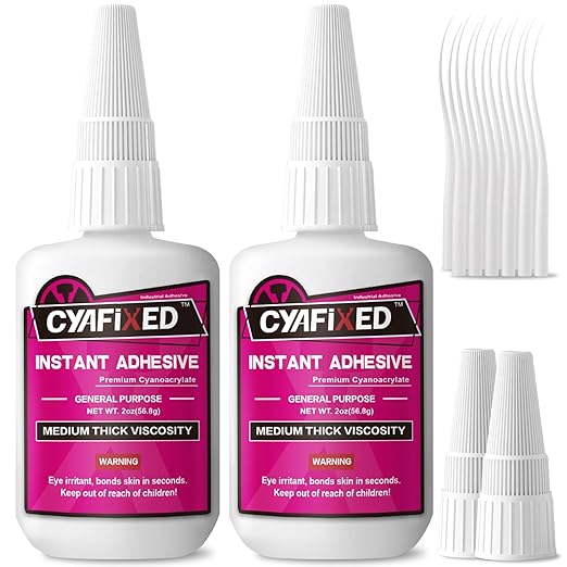 Super Glue Liquid for Plastic Ceramic Aquarium, 113.6 Gram Medium Thick All Purpose Clear Cyanoacrylate Adhesive, Heavy Duty CA Glue for Wood 3D Print Model Shoe Leather Glass Metal Rubber Craft