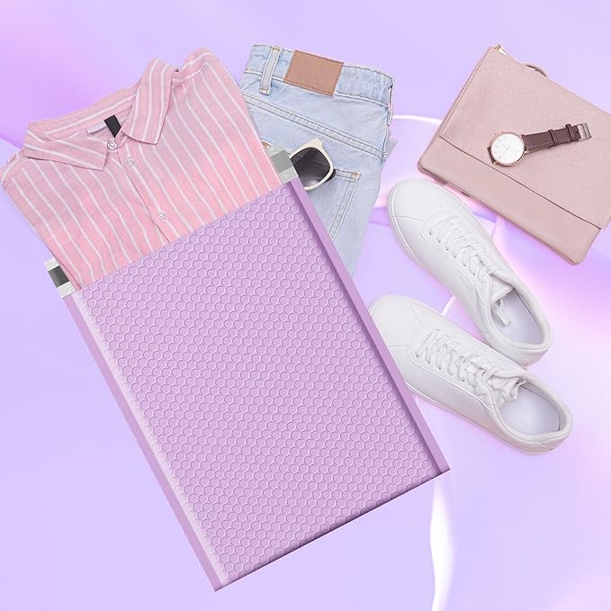 Fuxury Large Bubble Mailers 10.5x16" 40 Pack Self Seal Padded Envelopes Waterproof Mailing Envelopes Bubble Padded Mailers for Packaging, Small Business #5 Lavender