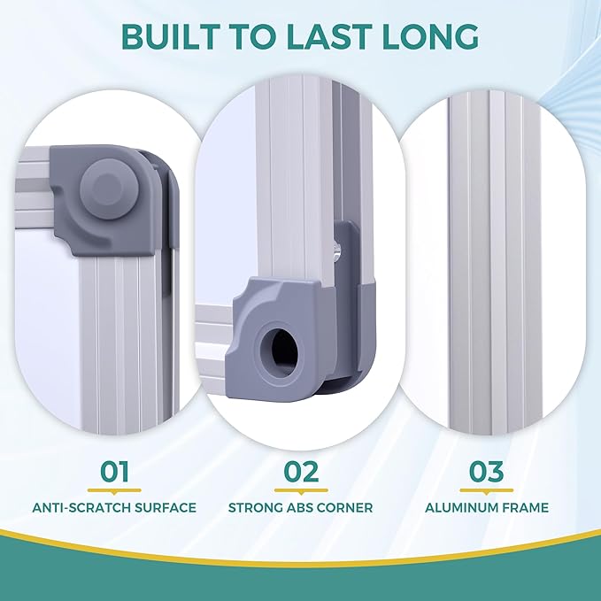 Dex Board 36 x 24 inch Magnetic Dry Erase Board, DexBoard Mall-Mounted Aluminum Frame White Board with Pen Tray, Dry Erase Marker Whiteboard for Office, School and Home Usage