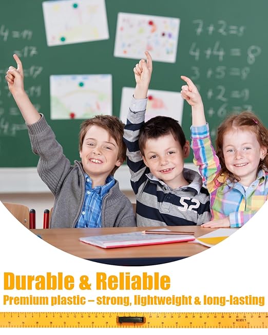 Folded Ruler - 100 cm - Yellow Magnetic Combination Teaching Ruler Plastic Rulers Math Teaching Tool Sectional Measurement Stick Yellow Office Product