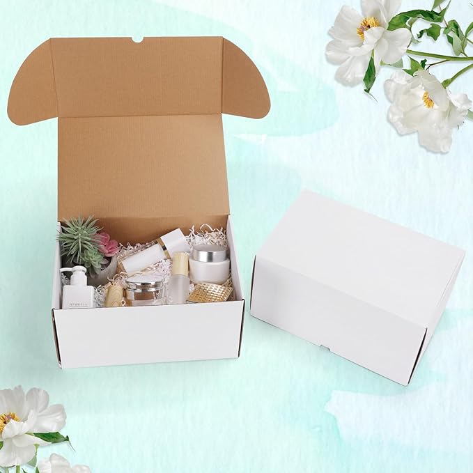 WIFTREY 12x8x6 inches White Shipping Boxes set of 15, 12 x 8 x 6 Corrugated Cardboard Boxes for Packaging Small Business, Moving, Mailing