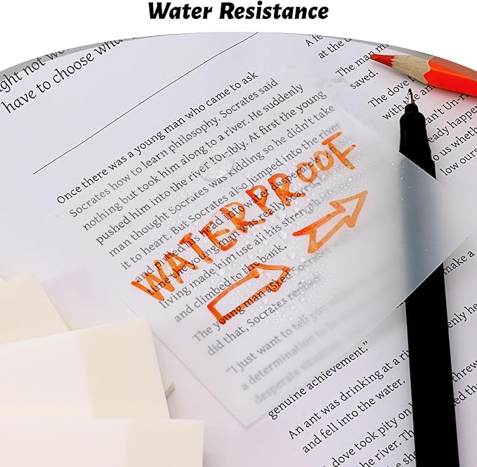 ‎SYMDROMIA Transparent Sticky Notes, 3"x3" Clear Post Translucent Sticky Notes with See Through Self-Adhesive Sticky Pads for Office School College Supplies, 800 Sheets White