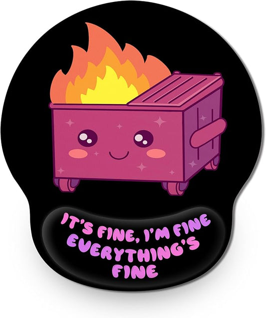 Light Purple Dumpster Mouse Pad with Wrist Rest, Cute Ergonomic Gaming Gel Mouse Pad with Wrist Support, Comfortable Computer Mousepad for Desk Home Office Laptop, Pain Relief, Non-Slip PU Base