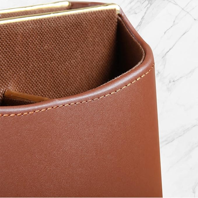 YAPISHI Remote Control Holder, Swivel Desk Organizer and Accessories Decorations for Living Room, PU Leather Room Decor Aesthtic, Bedside Table Organizer Remotes Caddy for TV Controllers/Stationery