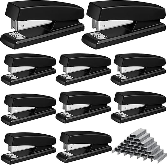 Marspark 10 Pcs Stapler for Desk Office Staplers Bulk with 6000 Staples 25 Sheet Capacity for School Office