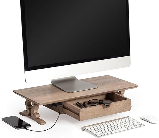 Anji Mountain Monitor Stand - Desktop Organizer & Laptop Riser, Ergonomic Monitor Riser, Space-Saving Monitor Stand for Desk, Durable Construction, Easy Assembly, Ideal for Home & Office