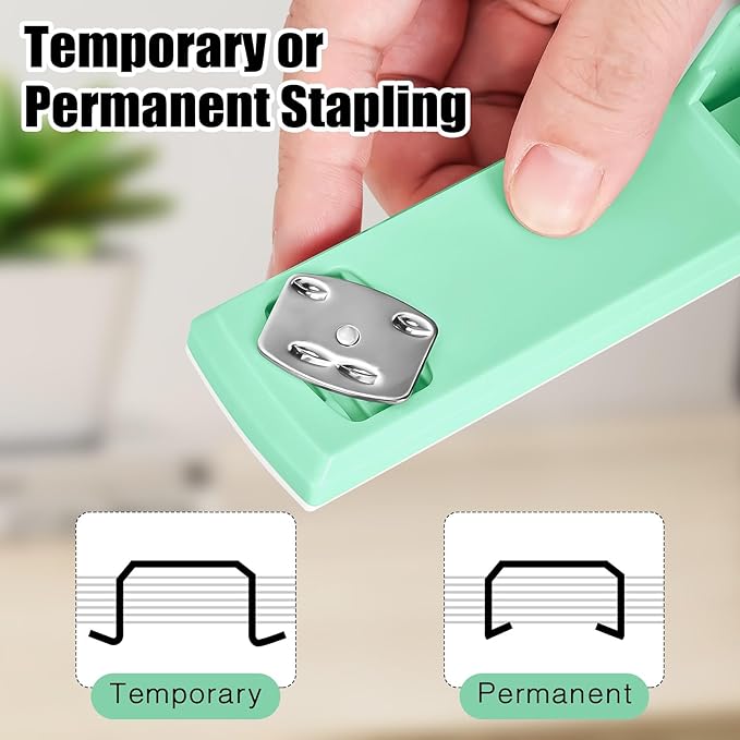 Stapler 25 Sheet Capacity with 1000 Staples and Staple Remover, Staplers for Desk, Non-Slip Office Stapler, Green