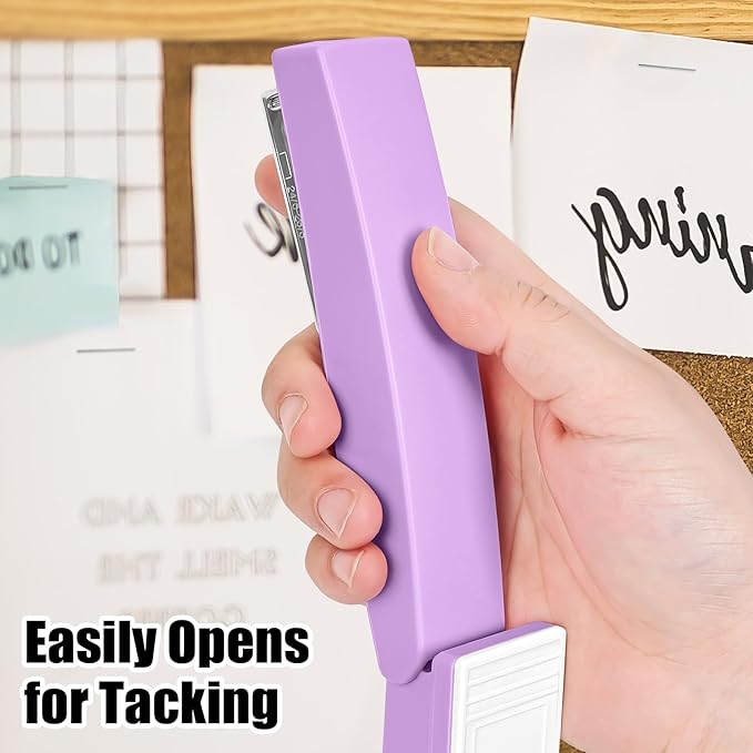 Stapler 25 Sheet Capacity with 1000 Staples and Staple Remover - Staplers for Desk, Non-Slip Office Stapler with Staples for Office, Purple