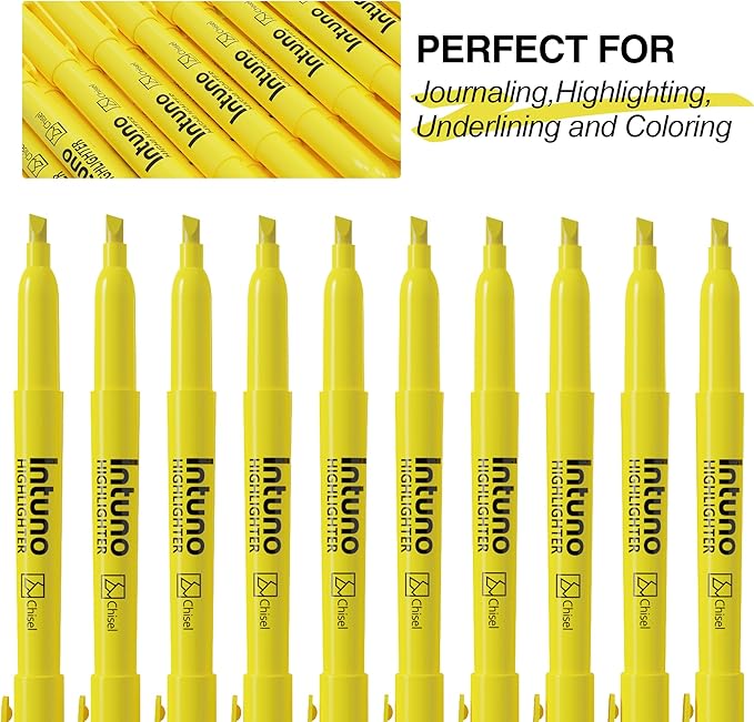 Yellow Highlighters, 120 Count, Chisel tip, Suitable for Office Supplies, School Supplies, and Home Office Essentials