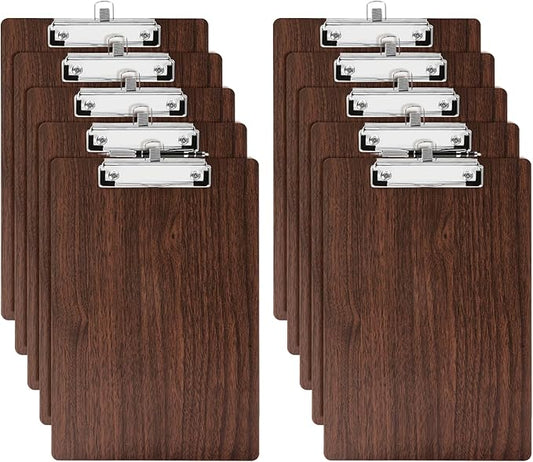 Wooden Clipboard, A5 Wood Clip Board,Clipboard Folder with Low Profile Clip and Hanging Hole,Clipboards for Classroom (10 Pack)