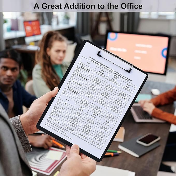 ZCZN Metal Clipboards, 2 Pack Heavy Duty Aluminum Clipboards 12 x 9 Inches, A4 Letter Sizer Document Holder with Low Profile Clip, Suitable for School, Office, Jobsite or Medical Staff, Black