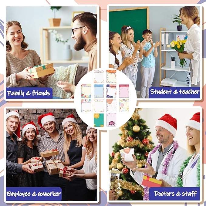 Yinder 24 Pcs Inspirational Sticky Notes Christmas Appreciation Sticky Notes Motivational Funny Memo Pads Positive Note 3 x 4 Medical Assistant Gift for Women Office(Lovely,Cute)