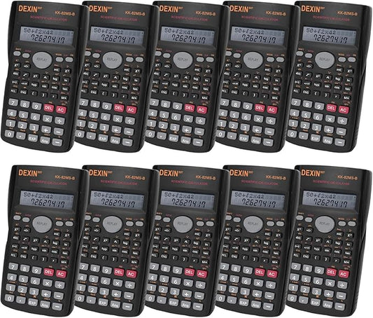 10 Pack Engineering Scientific Calculators, 2-Line Display Function Calculator, Math Calculator Ideal for Student Teacher Middle School, College and Offices