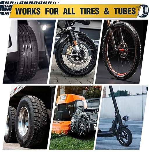 Vulcanizing Cement – 17.6 Oz Rubber Cement All Purpose for Tire Patch, Plug & Tube | Professional Tire Repair Glue with Brush for Motorcycle, Bike, Car | Clear, Fast Drying Tire Patch Glue Heavy Duty