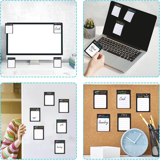 Yinder 24 Pcs Inspirational Sticky Notes Christmas Appreciation Sticky Notes Motivational Funny Memo Pads Positive Note 3 x 4 Medical Assistant Gift for Women Office(Black,Inspirational)