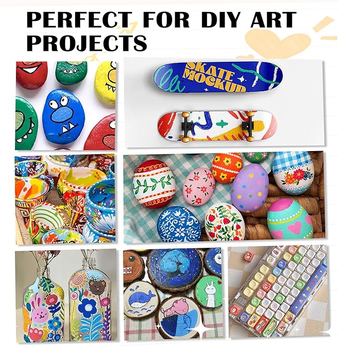 120 Colors Acrylic Paint Markers - 60 Dual Tip Brush Tip Acrylic Paint Markers Pens for Rock, Canvas, Ceramic, Wood, Glass, Paper - DIY Art Supplies for Artists, Kids, Adults, Holiday Decorations