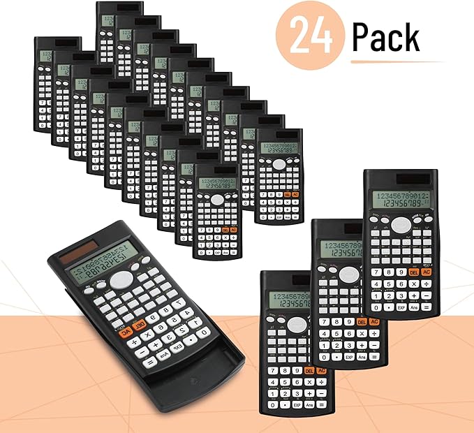 Mr. Pen Scientific Calculators - 24 Pcs, 2 Line, Fraction & Statistics Calculators for School, College & High School