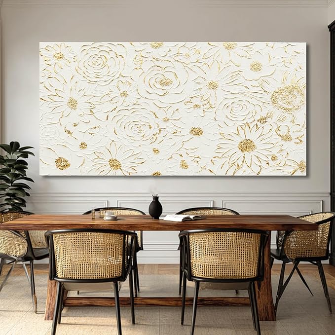 YJYart Line Canvas Wall Art Flower Wall Decor Modern Paintings 29"x58" Wall Decorations for Living Room Large Artwork for Kitchen