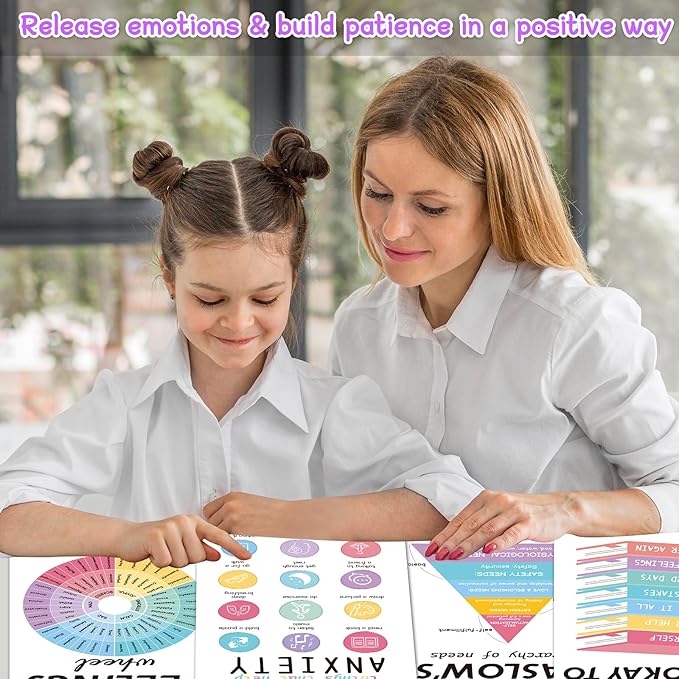 12PCS Mental Health Posters, Anxiety Therapy Motivational Poster Counseling Office Must Haves, 10’’x14’’ School Counselor Supplies, Mental Health Wall Art Decor Home Classroom Inspirational Posters