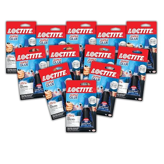 Loctite Super Glue Ultra Gel Control, Clear, 0.14 fl oz Bottle, 12 Pack - Superglue for Plastic, Wood, Metal, Crafts & Repair, Cyanoacrylate Adhesive Instant Glue, Quick Dry