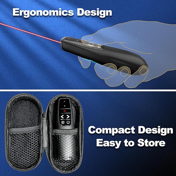 （4 Units） Presentation Clicker with 4 Cases Wireless Presenter Remote PowerPoint Pointer Slide Advancer for Mac Laptop PC Computer Keynote