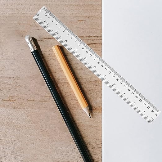 YouOKLight Plastic Ruler 30cm, Clear Ruler,Transparent Ruler 12 inch,Metric Ruler,Ruler 30cm for School,Transparent Straight rulers for Kids,and Office use,Drafting Tools,Measuring Tools,Pack of 2.