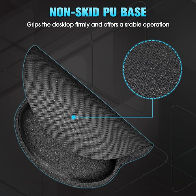 Yunsailing 8 Pack Ergonomic Mouse Pad with Wrist Rest Support Gel Memory Foam Mousepad Comfortable Computer Pad for Pain Relief(Black)