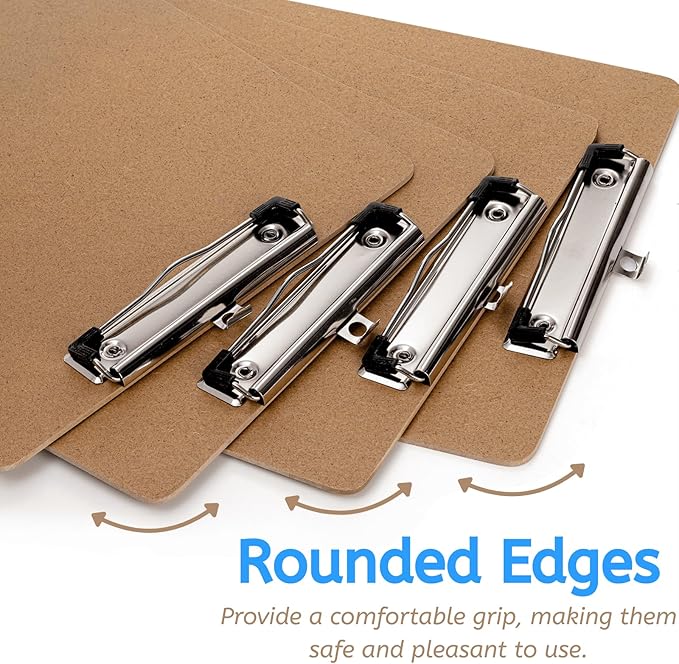 YOUEON 20 Pack Hardboard Office Clipboards, 9 x 12.5 Inch Letter Size Clipboard with Low Profile Clip & Hangable Loop, Clip Boards for Home Office School Hospital Supplies