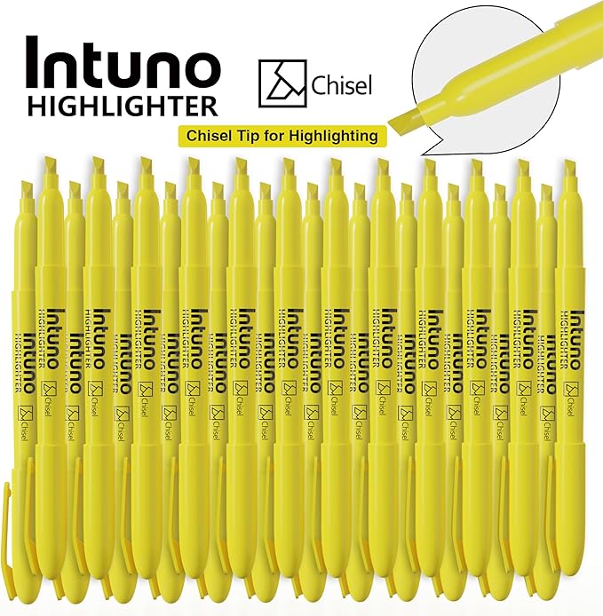 Yellow Highlighters, 120 Count, Chisel tip, Suitable for Office Supplies, School Supplies, and Home Office Essentials
