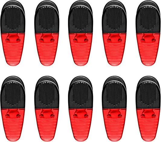 10 Magnetic Memo Holders Set - Large Clip, Plastic - TRed