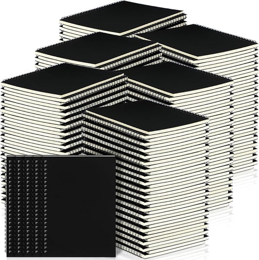 Yahenda Spiral Notebook Bulk A5 Journal Lined 8.3'' x 5.5'' Writing Composition Paper Small Notepad Subject Notebook for Students Office Business Back to School Supplies(Black,200 Pcs)