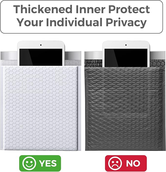 Metronic Large Bubble Mailer10.5x16" 500PC Padded Envelopes Strong Adhesion Bubble Mailers White Large Shipping Mailing Envelopes for Small Business,Books,Clothes, Usable Size Bubble Mailers 10.5x15