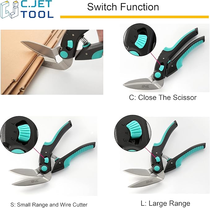 10" Heavy Duty Carpet Cutter, Industrial Scissors, Multipurpose, Professional Soft Grip Stainless Steel (Turquoise)