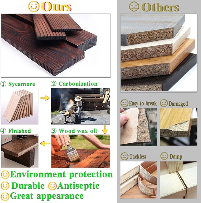 "WEGASTU Solid Wood Rustic Desk Monitor Stand with Storage，Large Dual Monitor Stand Riser for Laptop Computer/TV/PC/Printers, Perfect Desktop Stands Organizer with Underneath Storage for Office