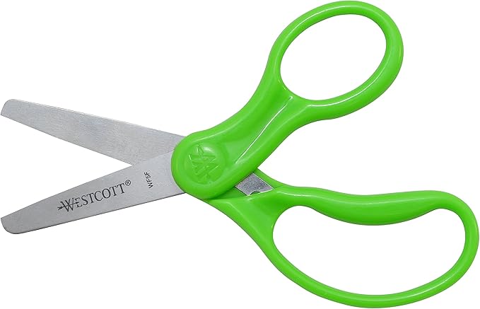 Westcott 5" Hard Handle Kids Scissors, Blunt, Assorted Colors, 2-Pack