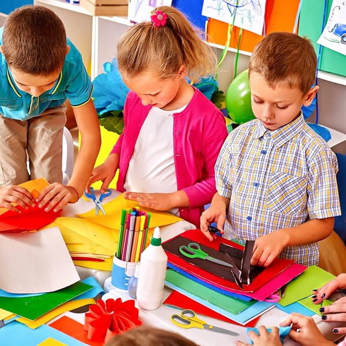 8" Scissors Bulk 6-Pack, All Purpose Scissors Stainless Steel Sharp for Office Home General Use Craft Supplies, High/Middle School Classroom Class Older Kids Scissor Set, Right/Left Handed