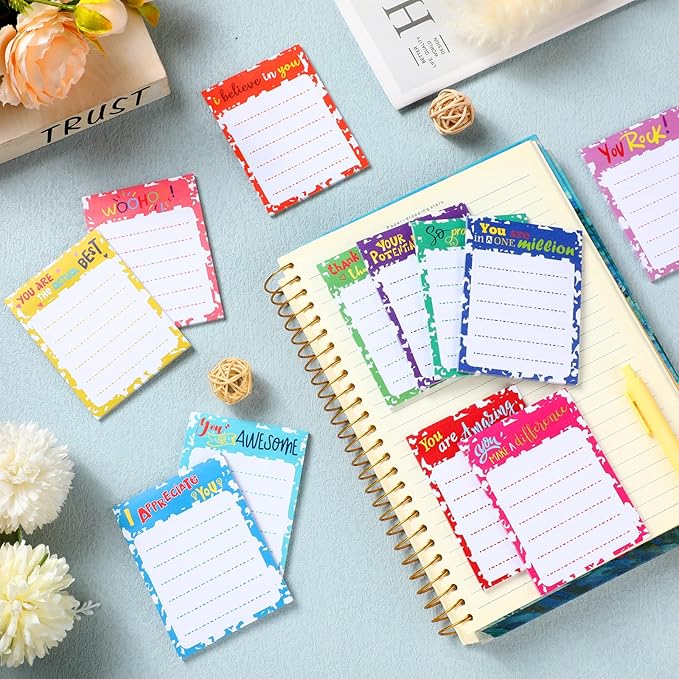 Yinder 24 Pcs Inspirational Sticky Notes Christmas Appreciation Sticky Notes Motivational Funny Memo Pads Positive Note 3 x 4 Medical Assistant Gift for Women Office(Classic,Appreciation)