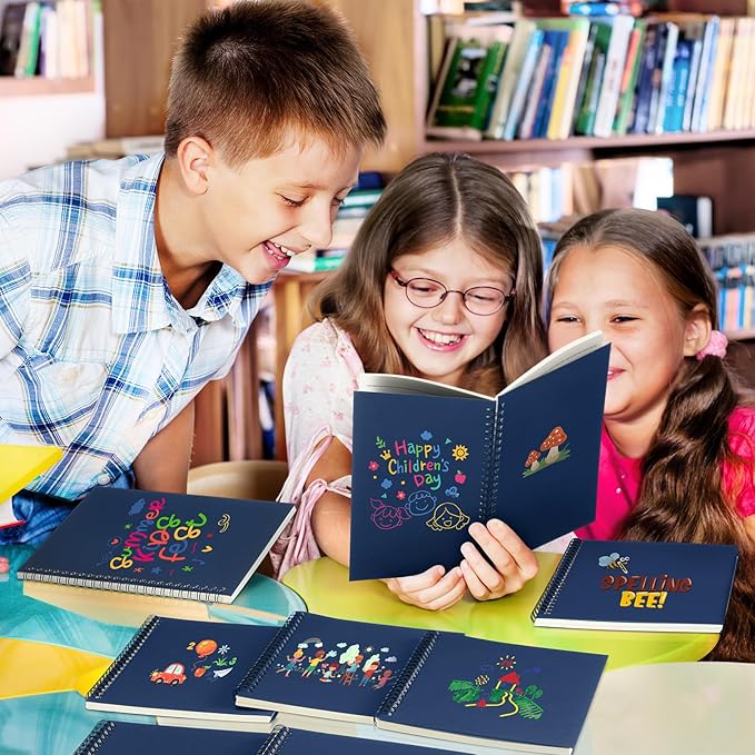 Yahenda Spiral Notebook Bulk A5 Journal Lined 8.3'' x 5.5'' Writing Composition Paper Small Notepad Subject Notebook for Students Office Business Back to School Supplies(Deep Blue,2 Pcs)