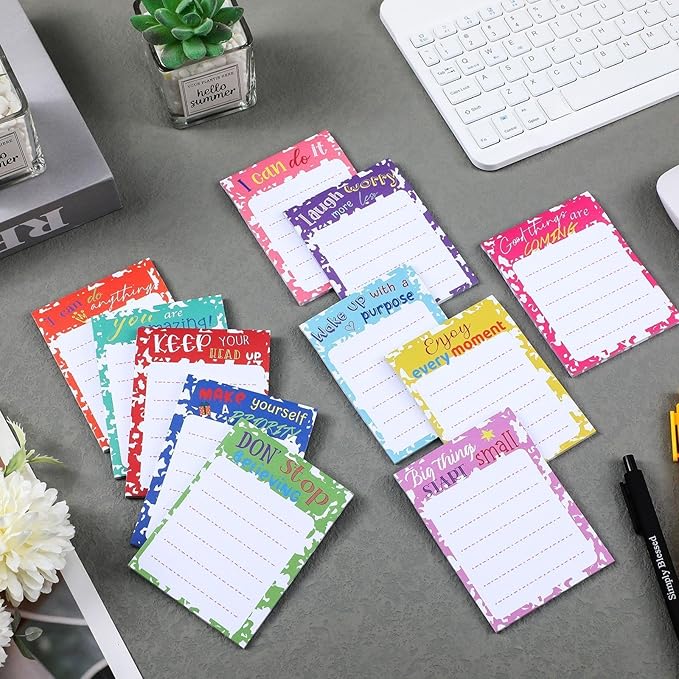 Yinder 24 Pcs Inspirational Sticky Notes Christmas Appreciation Sticky Notes Motivational Funny Memo Pads Positive Note 3 x 4 Medical Assistant Gift for Women Office(Colorful,Inspirational)