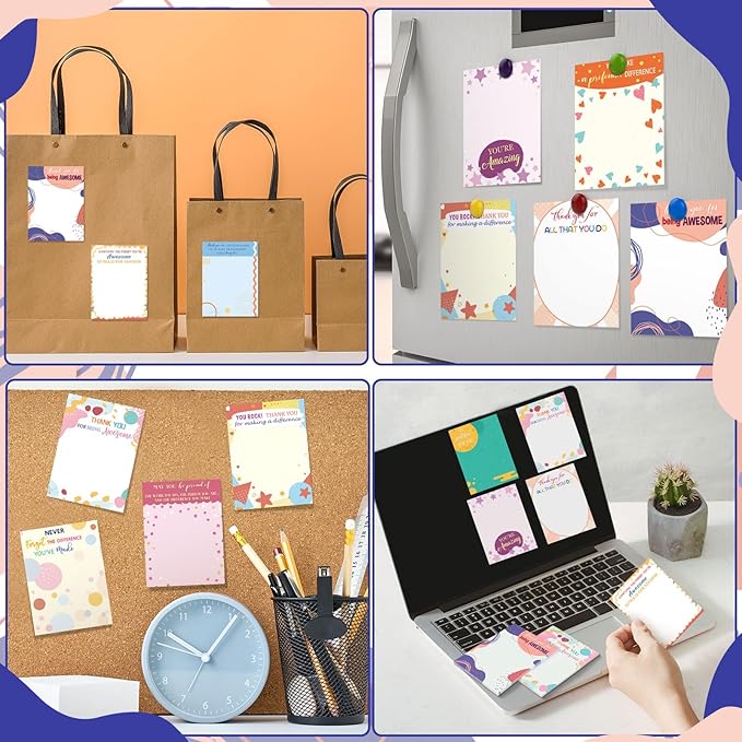 Yinder 24 Pcs Inspirational Sticky Notes Christmas Appreciation Sticky Notes Motivational Funny Memo Pads Positive Note 3 x 4 Medical Assistant Gift for Women Office(Lovely,Cute)