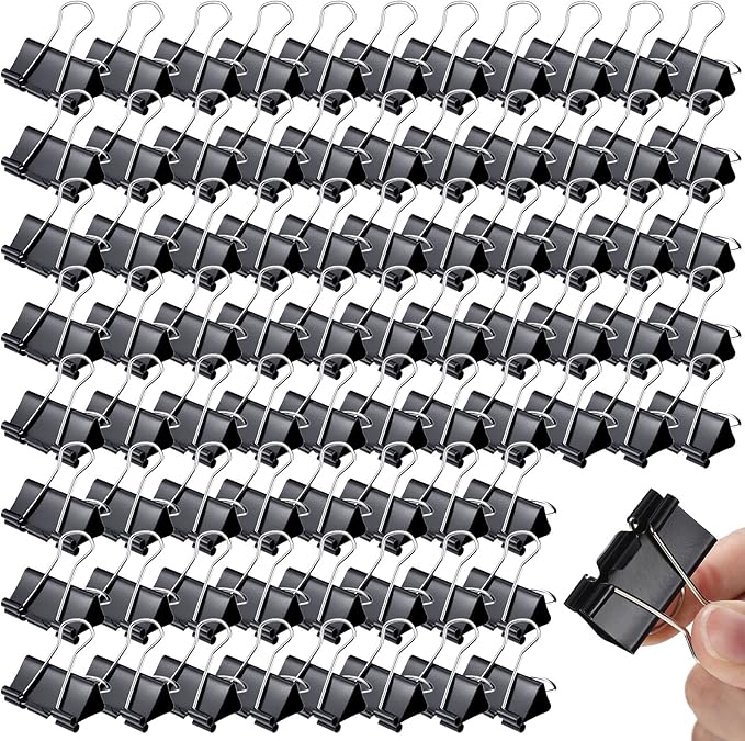 Yexiya 300 Pcs Medium Binder Clips Sturdy 1.25 Inch Clamps Bulk, Multi-use Clips for Christmas Light Support, Gutter C9 Roof Outdoor Light Hanging Helper