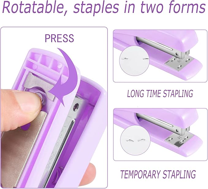 Purple Stapler, Desktop Stapler, 25 Sheet Capacity, includes 1000 Staples and Staple Remover