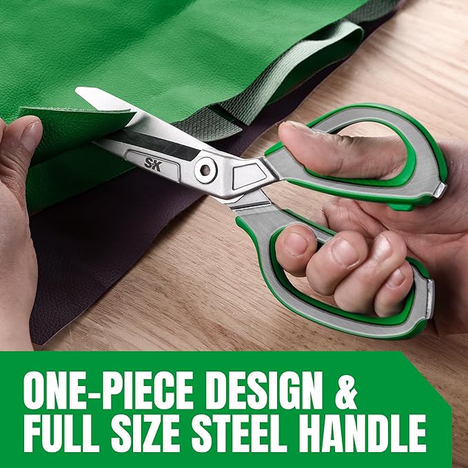 SK 9" Heavy Duty Scissors, All Purpose Shears, Premium CR-V Steel Construction, One Piece Drop Forged Blades, Ergonomic Handle for Comfortable Grip